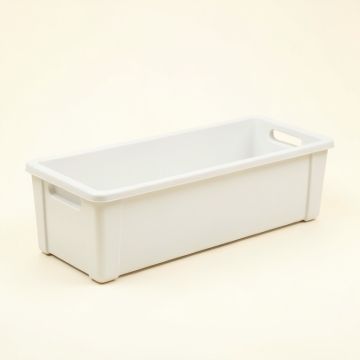 Maple Brook Narrow Outdoor Storage Bench - White (synthetic illustration; no displayed measurements)