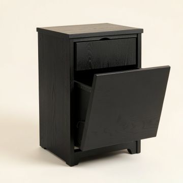 Meadow Bluff Freestanding Pull-Out Hamper Cabinet - Black (synthetic illustration; no displayed measurements)