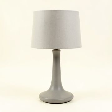 Briar Bridge Table Lamp With A Plain Fabric Shade - Gray (synthetic illustration; no displayed measurements)
