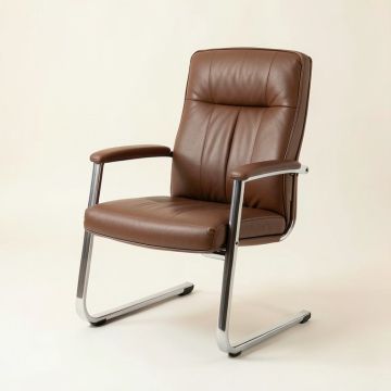 Lobby Office Genuine Leather Conference Chair (synthetic illustration; no displayed measurements)