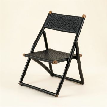 Stone Arc Folding Outdoor Chair - Black (synthetic illustration; no displayed measurements)