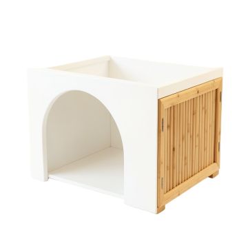 Olive Field Empty Furniture-Style Litter Enclosure - White