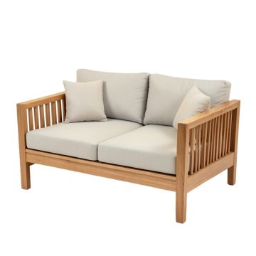 Galvan 56.94 '' Wide Teak Patio Sofa With Cushions
