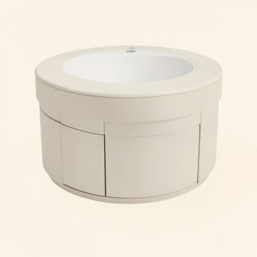 49 '' Double Bathroom Vanity Round With Sink (synthetic illustration; no displayed measurements)