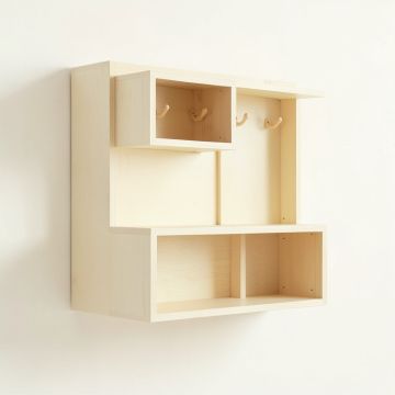Pine Crossing Wall-Mounted Entryway Organizer Shelf - Cream (synthetic illustration; no displayed measurements)