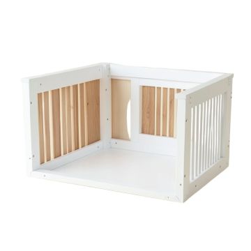 Birch Branch Empty Furniture-Style Pet Crate - White