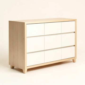 Lavelle Blanc 65.5 '' Wide 3 Drawer Birch Wood Sideboard (synthetic illustration; no displayed measurements)