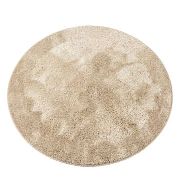 Round Aleda Shag Beige Area Rug