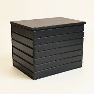 Meadow Bend Closed Outdoor Storage Box - Black (synthetic illustration; no displayed measurements)
