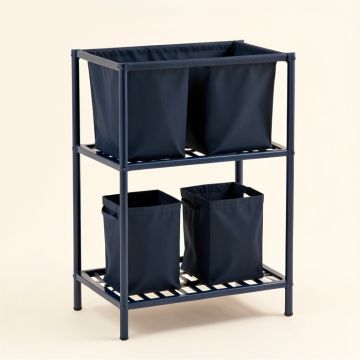 Summit Arc Laundry Sorting Station With Plain Removable Bags - Navy (synthetic illustration; no displayed measurements)