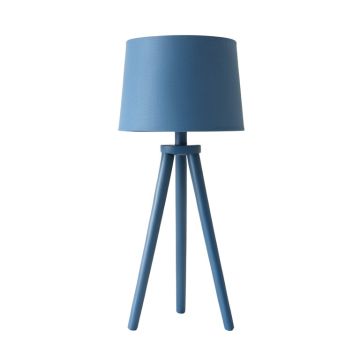 Cove Branch Floor Lamp With A Plain Fabric Shade - Blue