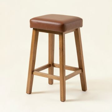 Beechwood Skirted Upholstered Seat Bar & Counter Stool (synthetic illustration; no displayed measurements)