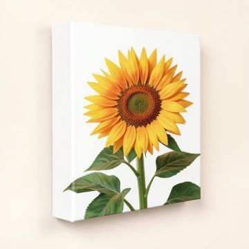 Sunflowers Derezzed Graphic Art On Wrapped Canvas (synthetic illustration; no displayed measurements)