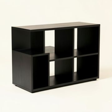 Oak Arc Desktop Shelving Unit (synthetic illustration; no displayed measurements)