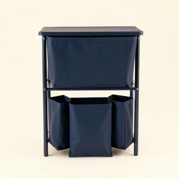 Sage Crossing Laundry Sorting Station With Plain Removable Bags - Navy (synthetic illustration; no displayed measurements)