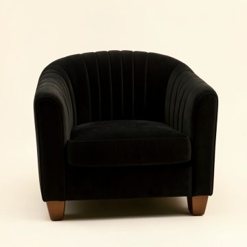 Reed Bend Upholstered Armchair - Black (synthetic illustration; no displayed measurements)