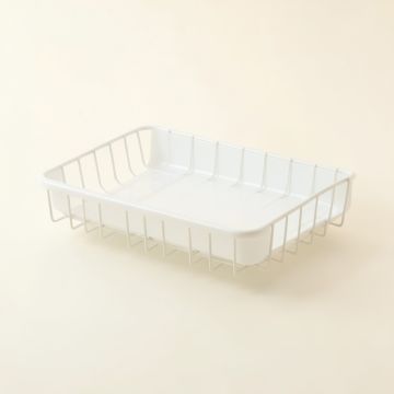Dune Bluff Empty Under-Desk Cable Tray - White (synthetic illustration; no displayed measurements)