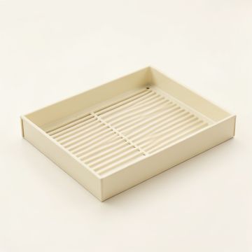 Cove Edge Empty Under-Desk Cable Tray - Ivory (synthetic illustration; no displayed measurements)