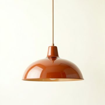Bay Crest Pendant Light Suspended From One Plain Cable - Terracotta (synthetic illustration; no displayed measurements)