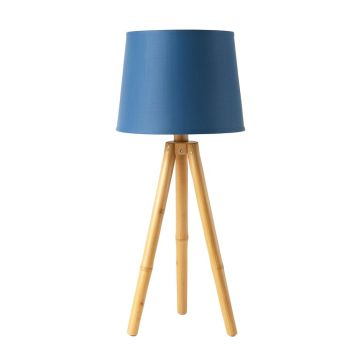 Field Brook Floor Lamp With A Plain Fabric Shade - Blue