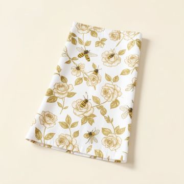 Bolton Pretty Rose Bees Pattern Hand Towel (synthetic illustration; no displayed measurements)