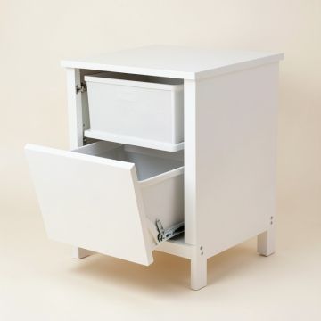Juniper Bridge Freestanding Pull-Out Hamper Cabinet - White (synthetic illustration; no displayed measurements)