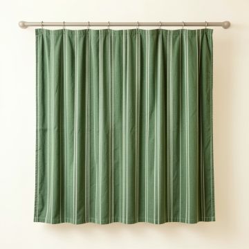 Laurel Bridge Shower Curtain Hanging Flat From A Plain Rod - Green (synthetic illustration; no displayed measurements)