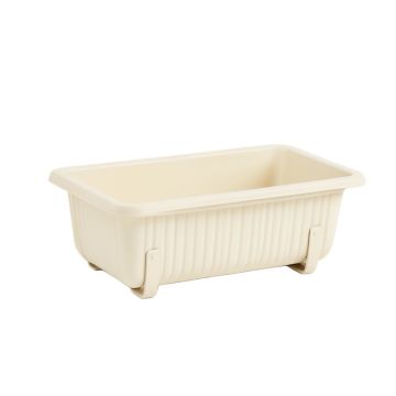 Clay Crest Empty Railing Planter With Integral Brackets - Cream