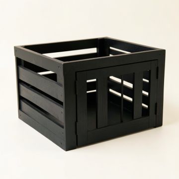 Rowan Dell Empty Furniture-Style Pet Crate - Black (synthetic illustration; no displayed measurements)