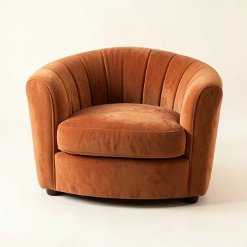 Hazel Arc Upholstered Armchair (synthetic illustration; no displayed measurements)