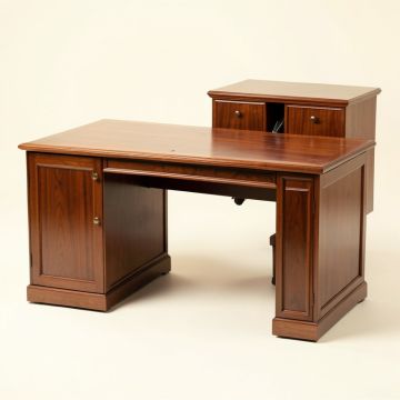 Mccook Solid Wood Executive Desk With Hutch (synthetic illustration; no displayed measurements)