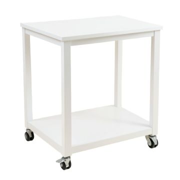 Birch Bend Empty Rolling Workshop Cart - White
