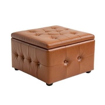 Upholstered Tufted Storage Ottoman