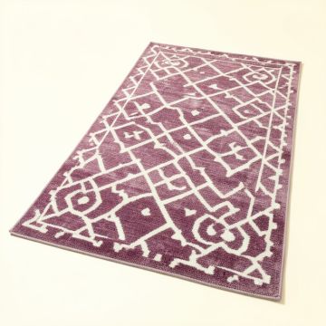 Fishback Geometric Plum/White Area Rug (synthetic illustration; no displayed measurements)
