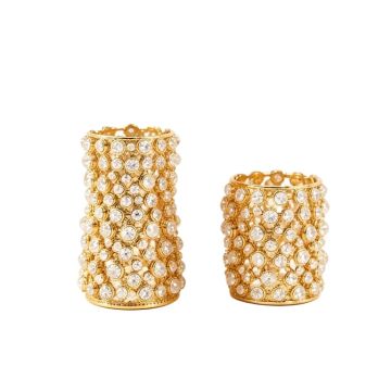 24K Gold Plated Crystal Studded 2 Piece Garden Set