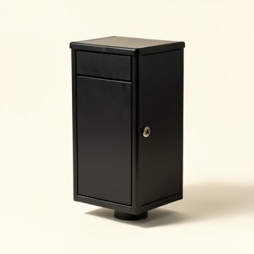 Marshall Large , Locking , Steel , Post-Mount Mailbox , Black (synthetic illustration; no displayed measurements)