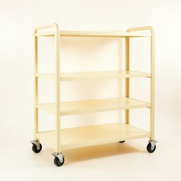 Elm Edge Empty Rolling Workshop Cart - Cream (synthetic illustration; no displayed measurements)