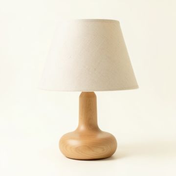 Dawn Branch Table Lamp With A Plain Fabric Shade - Beige (synthetic illustration; no displayed measurements)