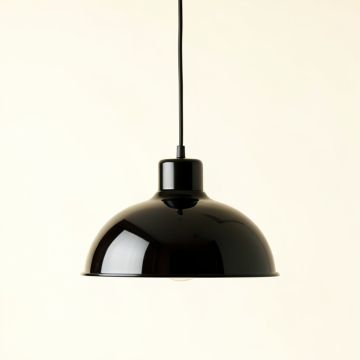 Slate Crest Pendant Light Suspended From One Plain Cable - Black (synthetic illustration; no displayed measurements)