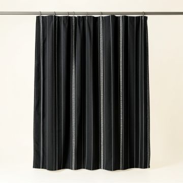 Laurel Arc Shower Curtain Hanging Flat From A Plain Rod (synthetic illustration; no displayed measurements)