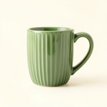 Juniper Arc Ceramic Mug - Green (synthetic illustration; no displayed measurements)