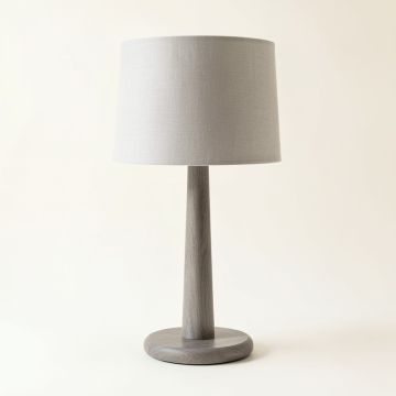 Dawn Canyon Table Lamp With A Plain Fabric Shade - Gray (synthetic illustration; no displayed measurements)