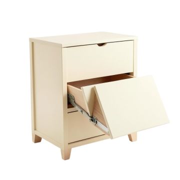 Bay Canyon Freestanding Pull-Out Hamper Cabinet - Cream