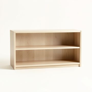 Flint Bluff Low Bookcase - Beige (synthetic illustration; no displayed measurements)