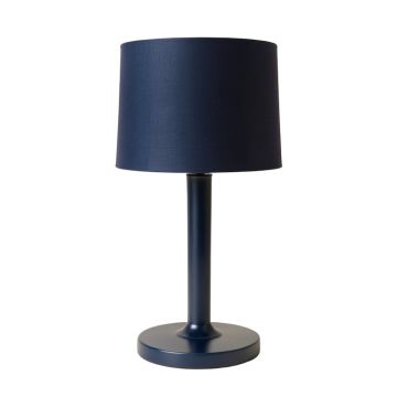 Sage Crest Table Lamp With A Plain Fabric Shade - Navy