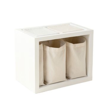 Field Brook Laundry Sorting Station With Plain Removable Bags - White