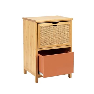 Field Bridge Freestanding Pull-Out Hamper Cabinet - Terracotta