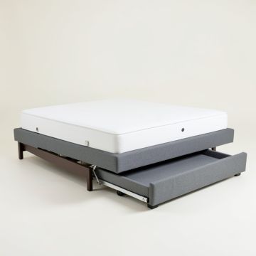 Espresso Full Size Platform Bed With Adjustable Trundle (synthetic illustration; no displayed measurements)