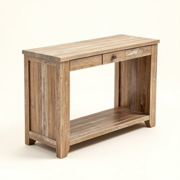 Clarington Distressed Wood Console Table (synthetic illustration; no displayed measurements)