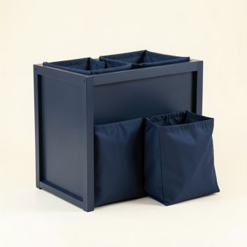 Bay Edge Laundry Sorting Station With Plain Removable Bags - Navy (synthetic illustration; no displayed measurements)